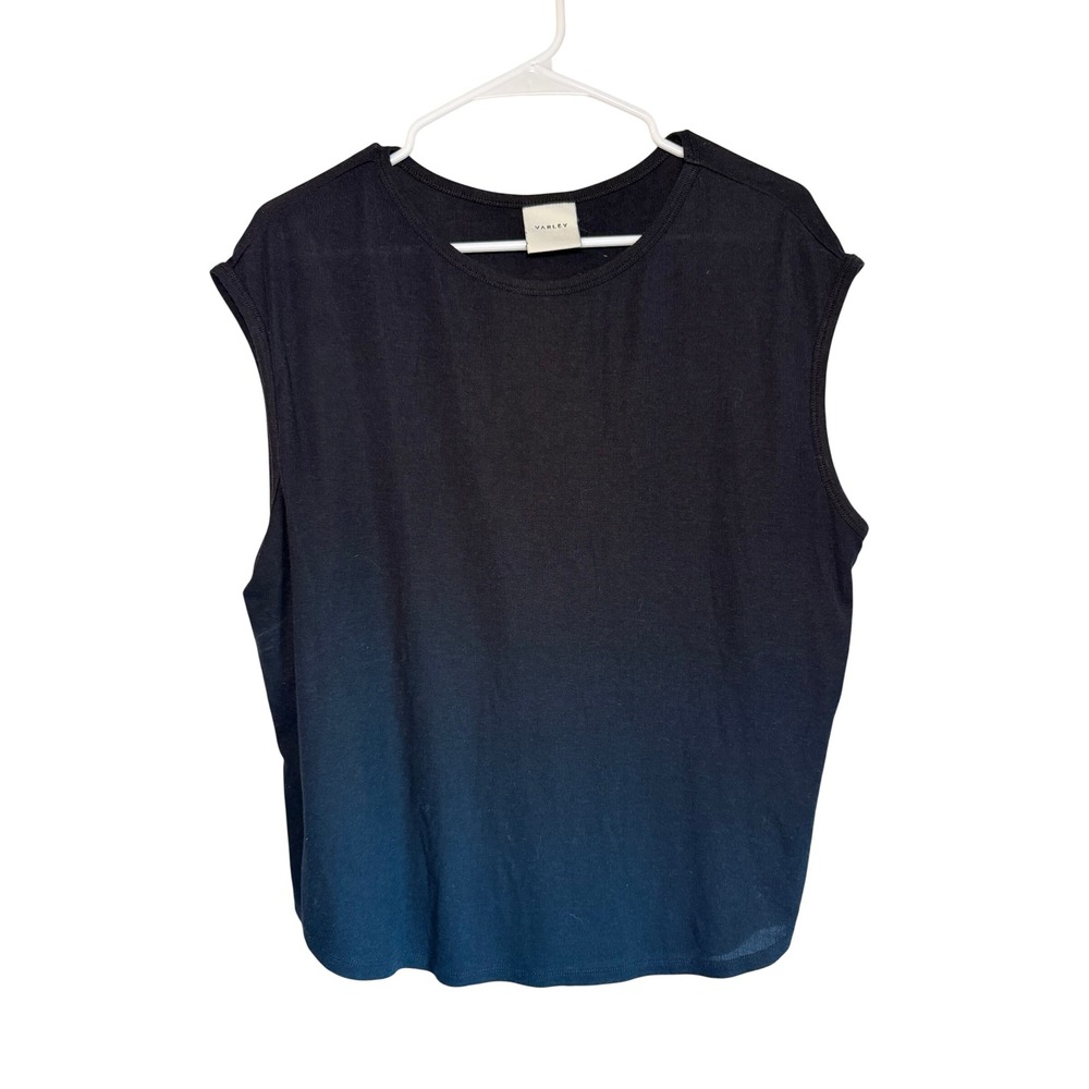 Varley Womens Black Tencel Blend Muscle Tank Top Relaxed Fit Sleeveless Medium